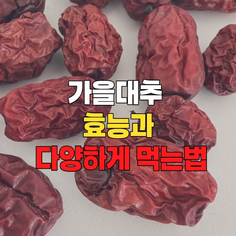“대추가 좋은 건 알겠는데 어떻게 먹을까?” 대추 효능과 다양하게 먹는법