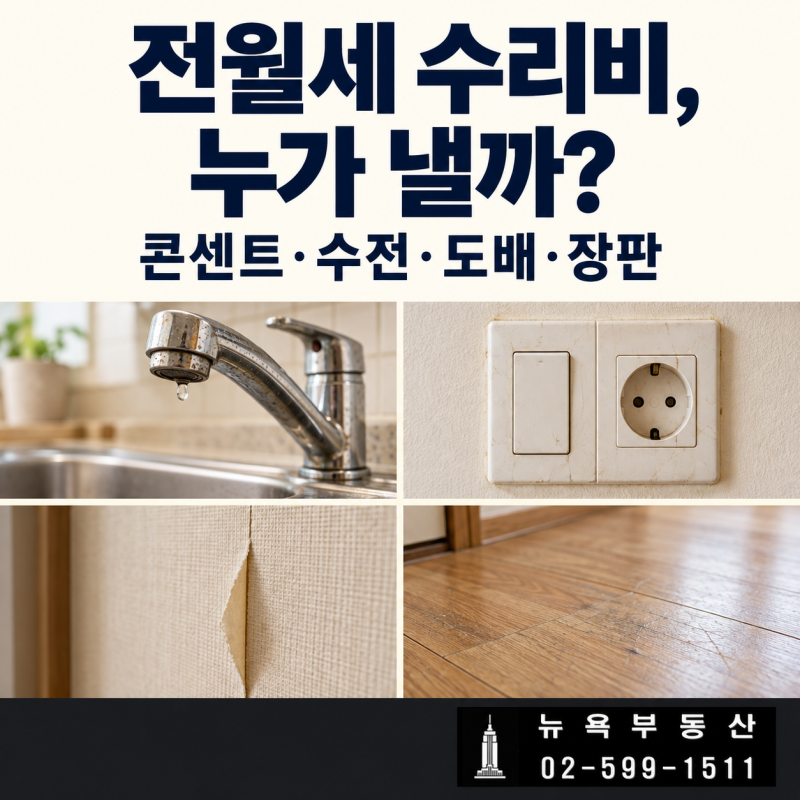 전세·월세 수리비｜콘센트·수전·도배·장판은 누가 부담할까?