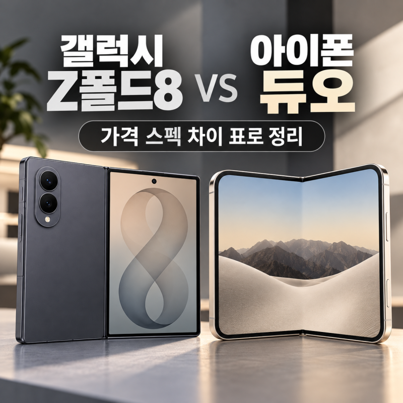갤럭시Z폴드8 vs 아이폰 듀오, 가격 스펙 차이 표로 정리