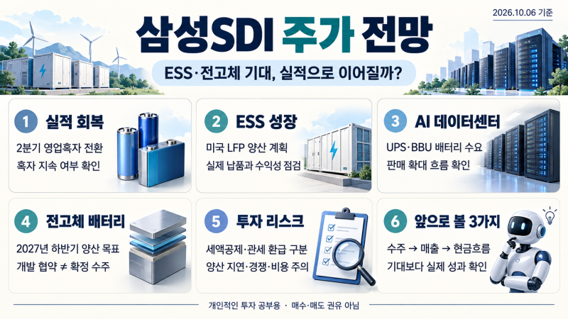 삼성SDI 주가 전망｜ESS·전고체 기대감, 실적 회복으로 이어질까?