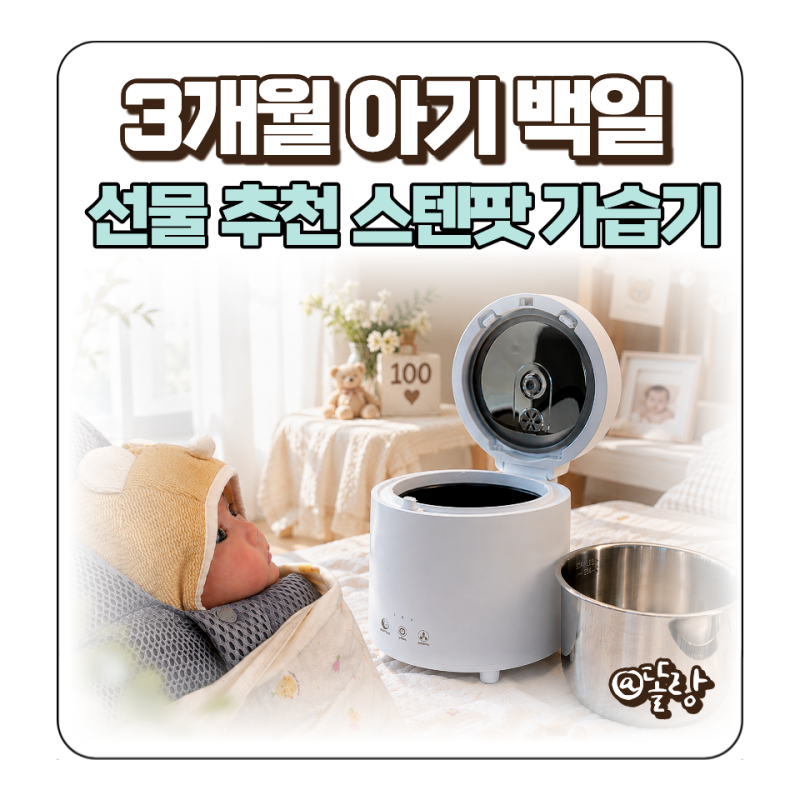 3개월 아기 백일상 준비, 아기 백일 선물로 고른 스텐팟 가습기