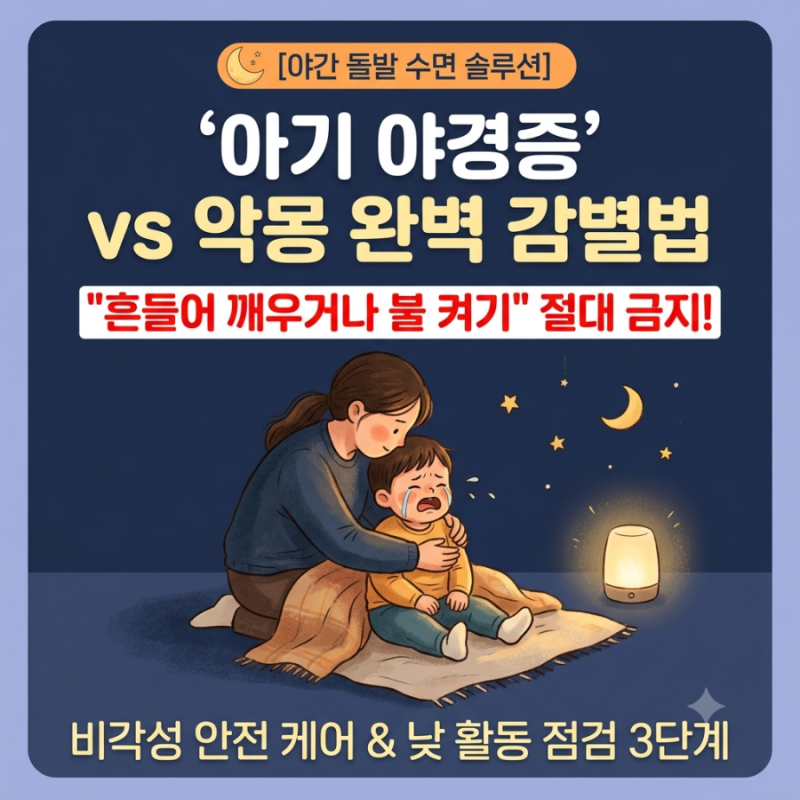 [아기 야경증 대처] 밤마다 눈 감고 비명 지르며 울 때! 억지로 깨우면 안 되는 이유 & 악몽 구....