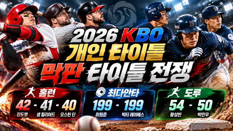 2026 KBO 개인 타이틀 최종 경쟁 총정리 김도영 홈런왕부터 200안타 도전까지