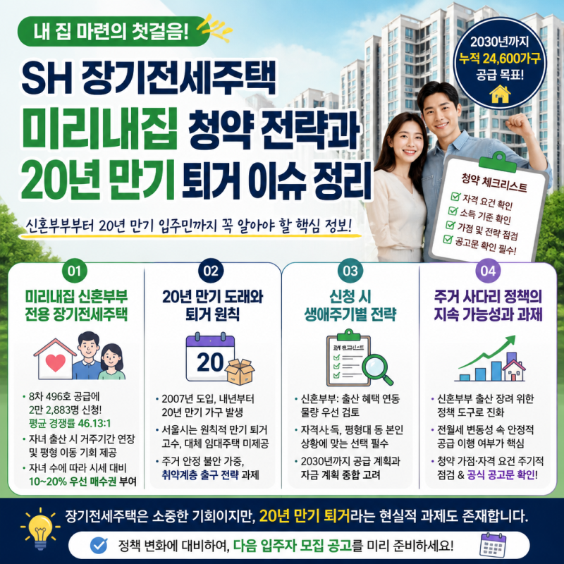 SH 장기전세주택 미리내집 청약 전략과 20년 만기 퇴거 이슈 정리
