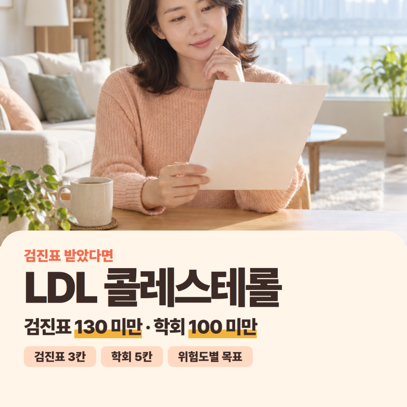 LDL 콜레스테롤 정상 수치, 130 미만이면 다 같은 정상일까? 학회 기준은 5칸이에요!