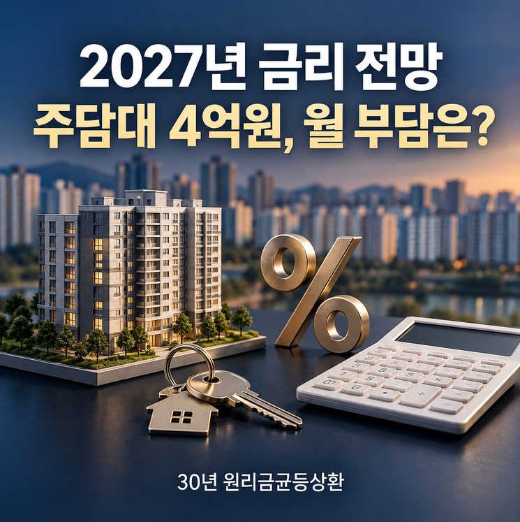 2027년 금리 전망, 주택담보대출 4억원의 실제 이자 부담은?