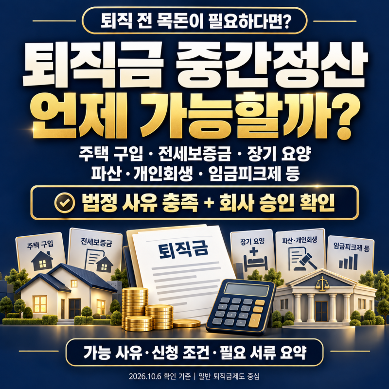 퇴직금 중간 정산 언제 가능할까? 가능사유 요약정리