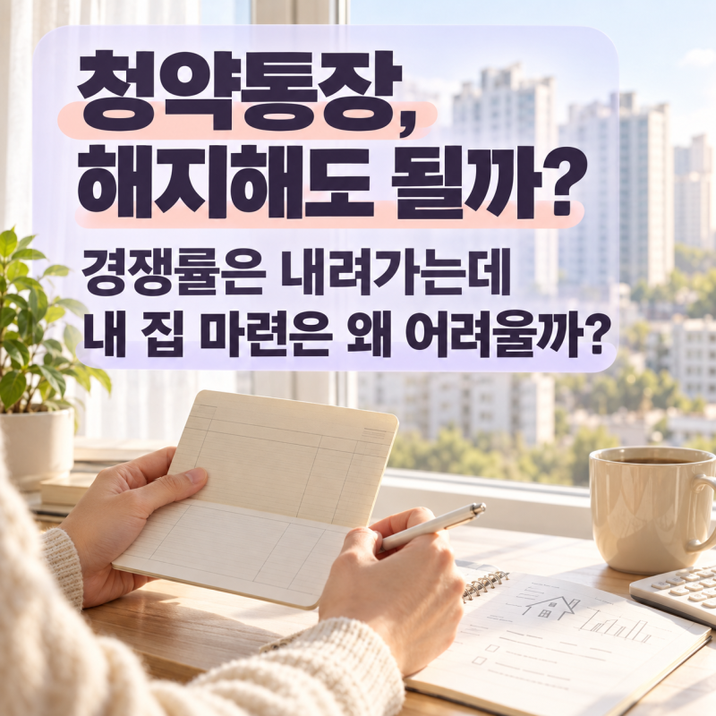 청약통장 해지해도 될까? 경쟁률 하락 속 유지·납입 조정 전 확인할 것