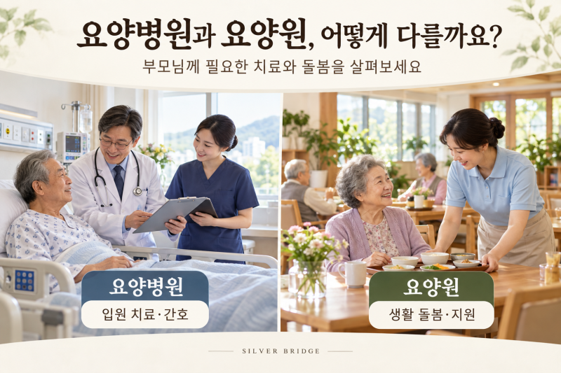 요양병원과 요양원 차이점｜입원·입소 조건부터 비용과 간병까지