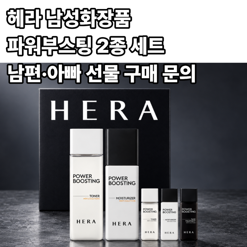 헤라 남성화장품 파워부스팅 2종 세트 남편·아빠 선물 구매 문의