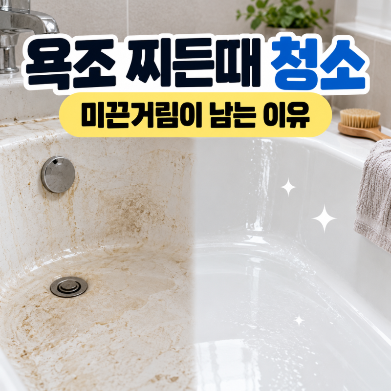 욕조 찌든때 청소, 미끈거림이 남는 이유