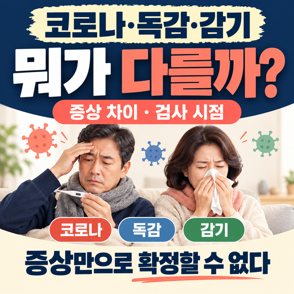 코로나·독감·감기 차이, 증상만으로 구분할 수 있을까? 검사 시점까지