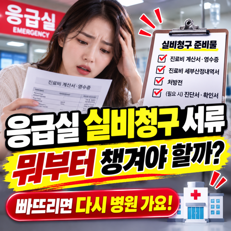 응급실 실비청구 서류 뭐부터 챙겨야 할까? 빠뜨리면 다시 병원 가는 준비물 총정리