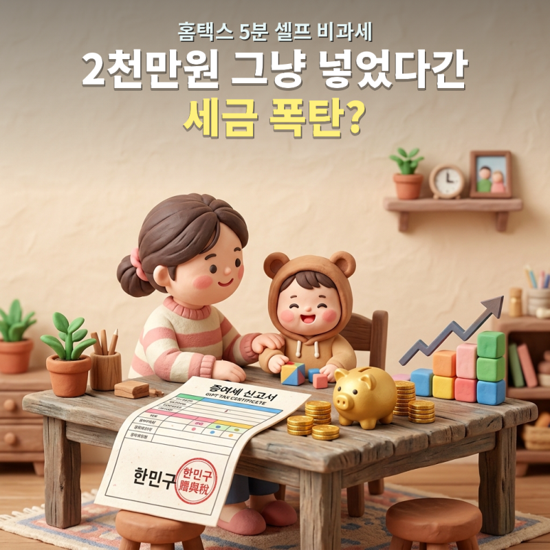 “2천만 원 그냥 넣었다간 세금 폭탄?”.. 자녀 주식 증여 신고 홈택스 5분 0원 끝내기