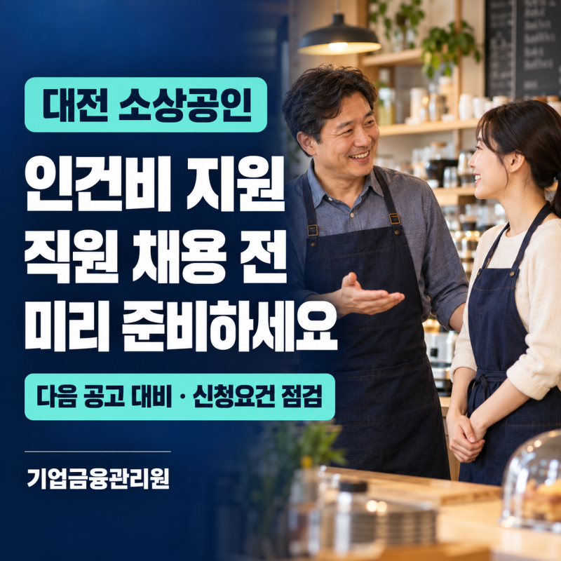 대전 소상공인 인건비 지원사업, 2027년 직원 채용 전에 준비할 것들