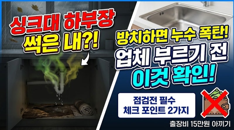 주방 싱크대 배수구 악취 원인, 락스 붓지 마세요! 올스텐 배수통 셀프 교체 후기