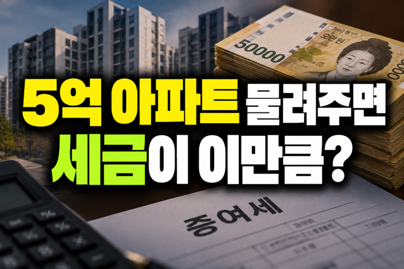 “5억 아파트 자식 주면 세금 얼마?” 증여세 직접 계산해보니