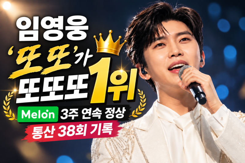 임영웅 ‘또또’ 멜론 3주 연속 1위, 통산 38회 정상 기록!