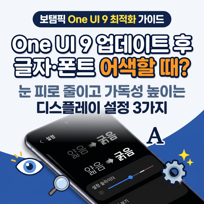 갤럭시 One UI 9 업데이트 후 글자 폰트·크기 어색할 때? 가독성 높이는 디스플레이 설정 3가지