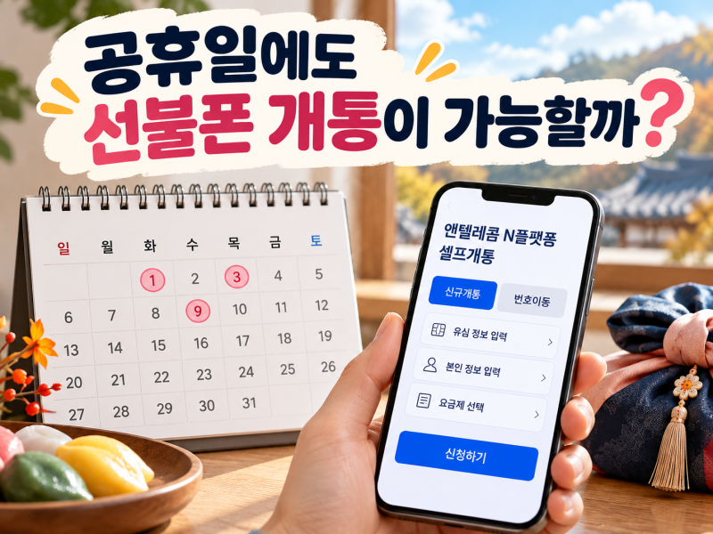 공휴일에도 선불폰 개통될까? 연휴 셀프개통 방법