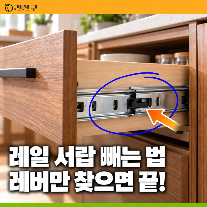 레일 서랍 빼는법, 물건이 서랍장 뒤로 빠졌다면?초간단 방법 알려드려요