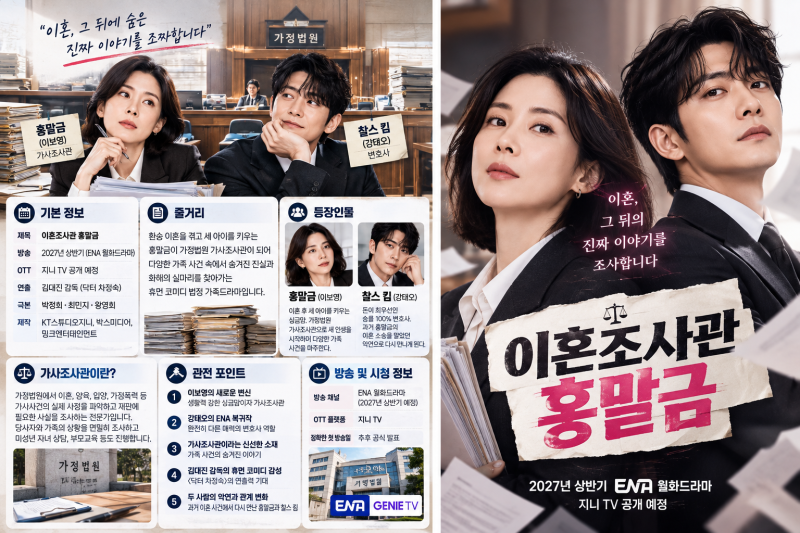 이혼조사관 홍말금 이보영·강태오 출연 확정｜줄거리·등장인물·2027 ENA 신작