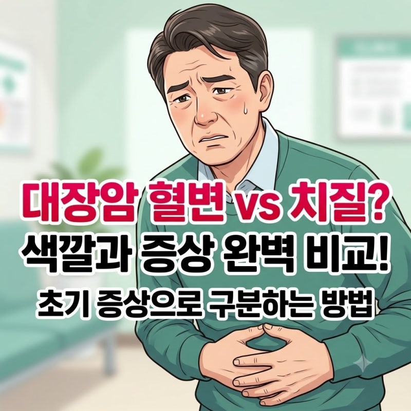 대장암 혈변, 치질과 어떻게 다를까? 색깔과 증상으로 확인하기