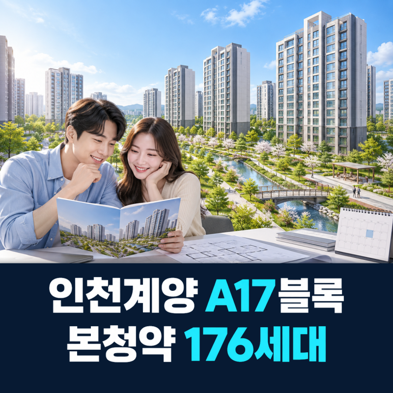 인천계양 A17블록 신혼희망타운 본청약, 176세대 일정과 분양가 정보