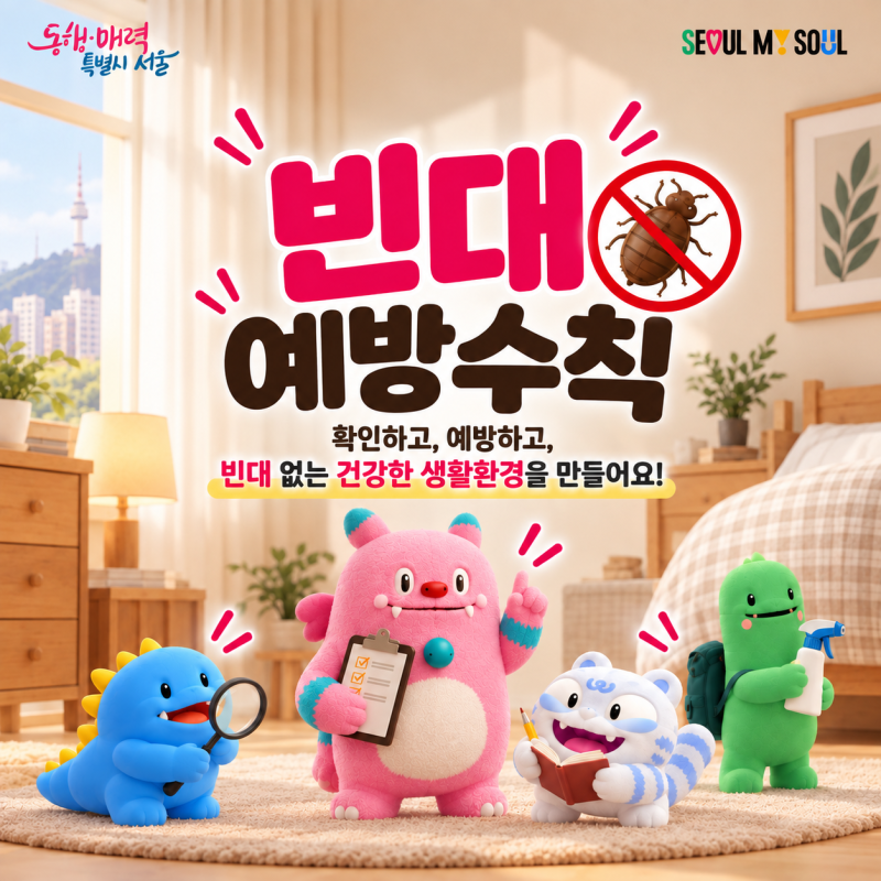 빈대 예방수칙 - 빈대없는 건강한 생활환경을 만들어요!