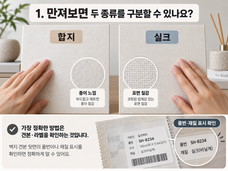 벽지 합지 실크 차이 표면 관리와 시공별 선택 기준