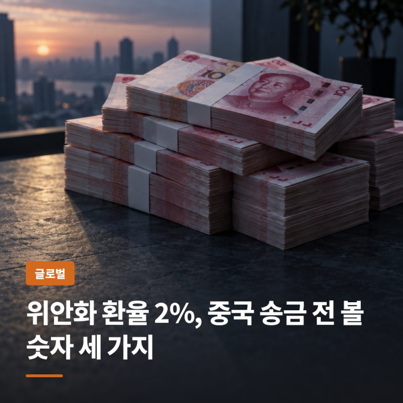 위안화 환율 2%, 중국 송금 전 볼 숫자 세 가지
