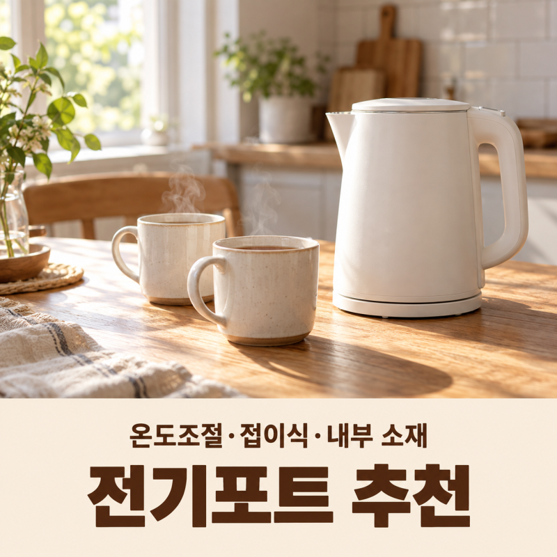 전기포트 추천 필립스부터 온도조절·여행용 접이식까지, 올스텐 소재 확인법