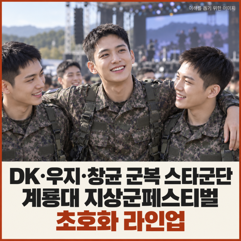 "군복이 눈에 들어와요" DK 우지 창균 백호 군복 스타군단 계룡대 전우애