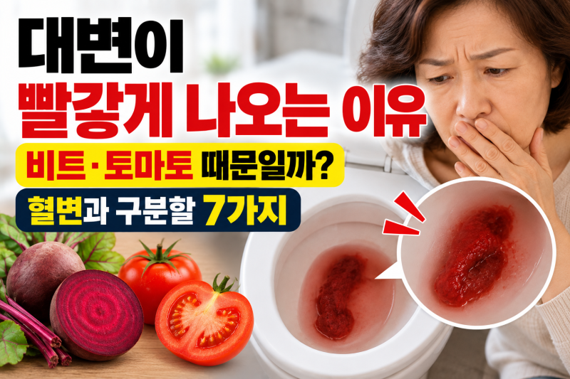 대변이 빨갛게 나오는 이유｜비트·토마토 때문일까? 혈변과 구분할 7가지