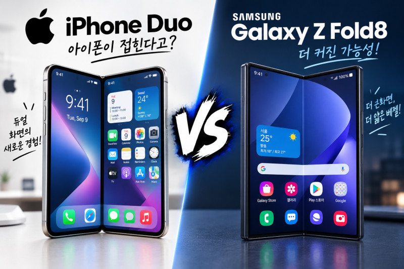 아이폰 듀오 vs 갤럭시 Z 폴드8 비교, 진짜 맞붙는 상대는 울트라가 아니다