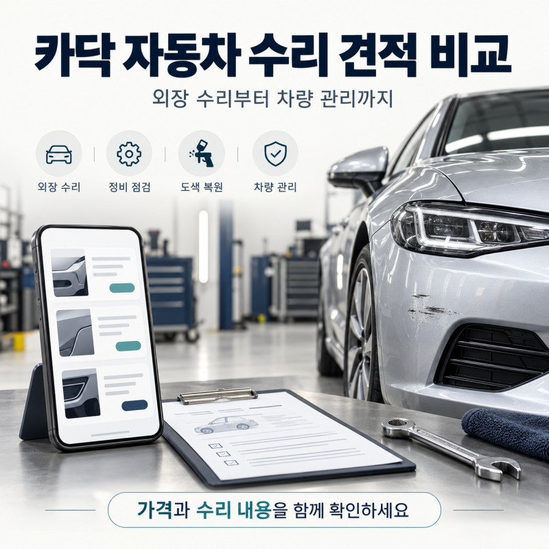 카닥 사용법, 자동차 수리 견적 비교부터 엔진오일 교환까지