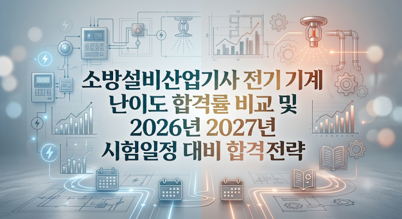 소방설비산업기사 전기 기계 난이도 합격률 비교 및 2026년 2027년 시험일정 대비 합격 전략