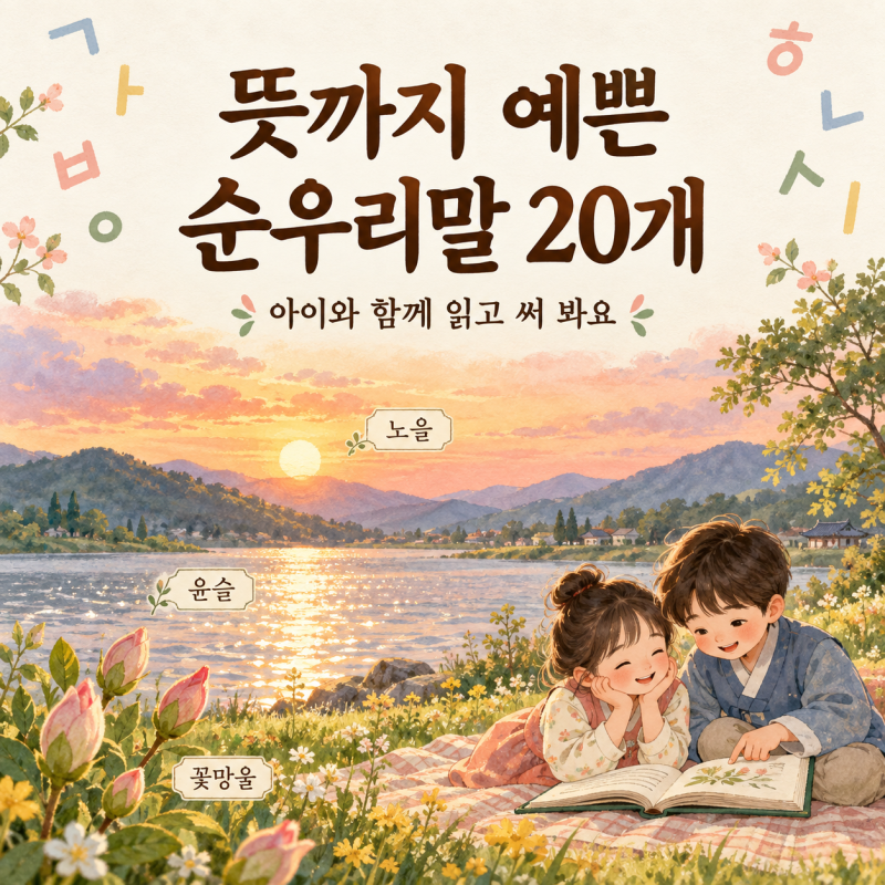뜻까지 예쁜 순우리말 20개｜아이와 함께 읽는 한글날 우리말 놀이