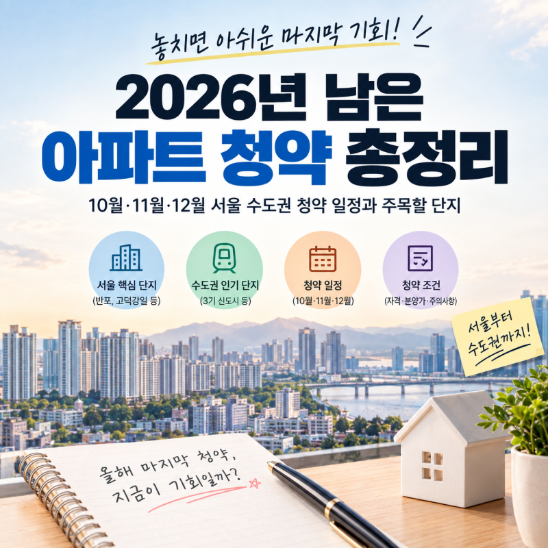 2026년 하반기 서울 청약 BEST 5｜반포 디에이치 클래스트부터 고덕강일까지 분양가·청약조건 ....