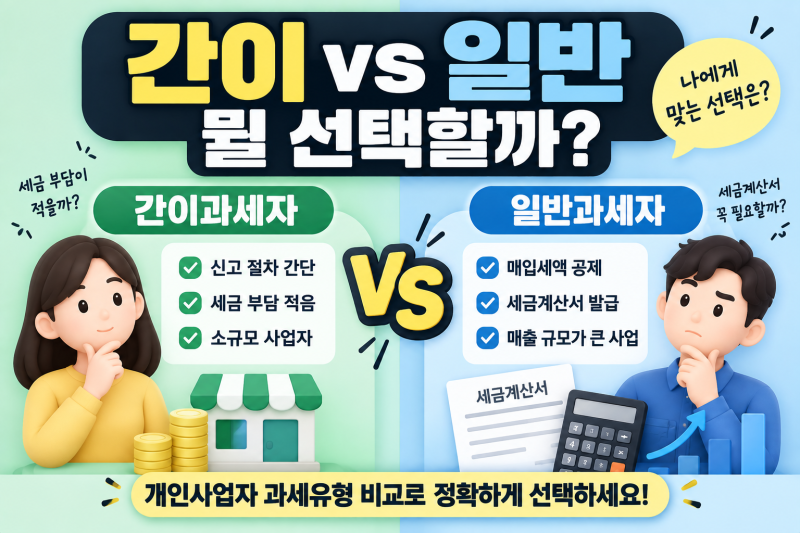 간이과세자 일반과세자 차이 총정리｜사업자등록할 때 뭘 선택해야 할까?