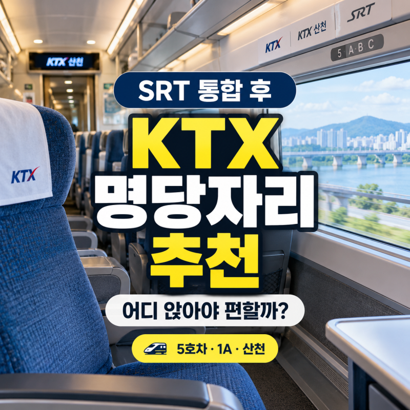 KTX 명당자리 추천, SRT 통합 후 어디 앉아야 편할까?