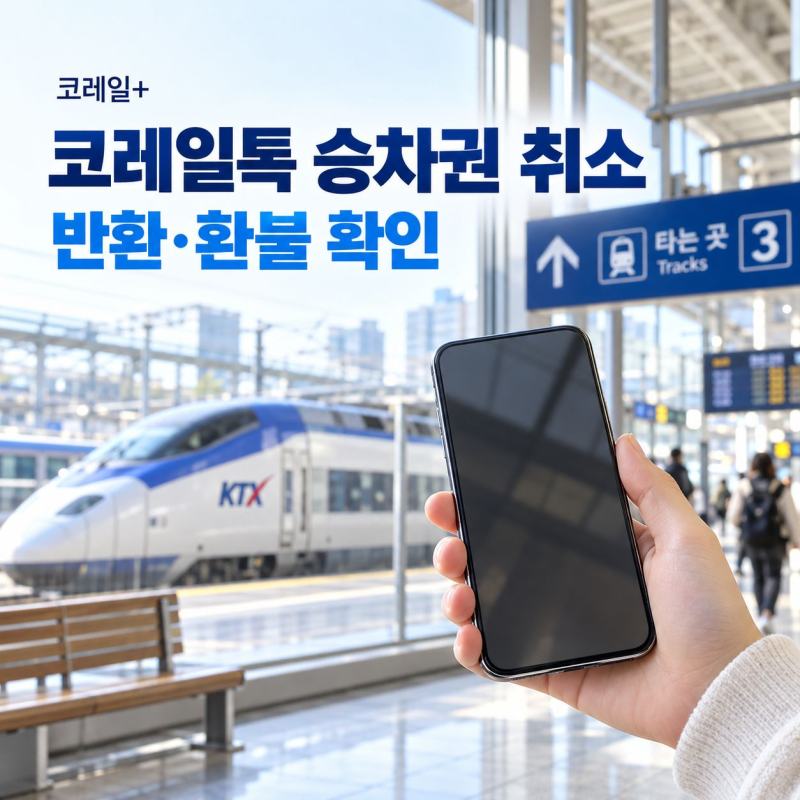 코레일톡 승차권 취소, 코레일+에서 반환·환불 확인하는 순서