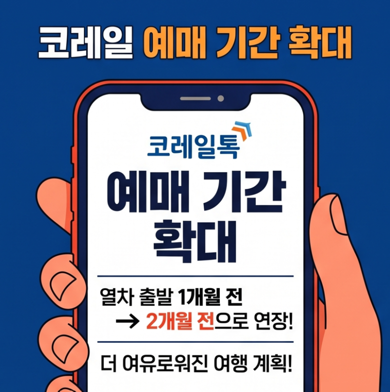 KTX 기차표 예매 기간 2개월 연장-코레일톡 사전 예매 팁