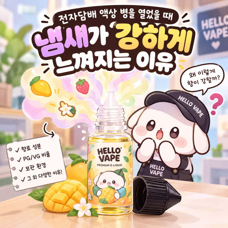 전자담배 액상 병을 열었을 때 냄새가 강하게 느껴지는 이유