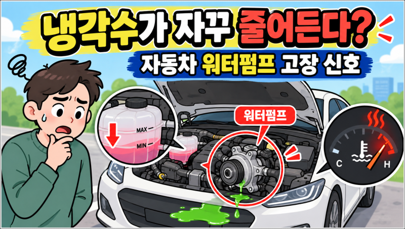 “냉각수가 자꾸 줄어든다?” 자동차 워터펌프 고장 신호