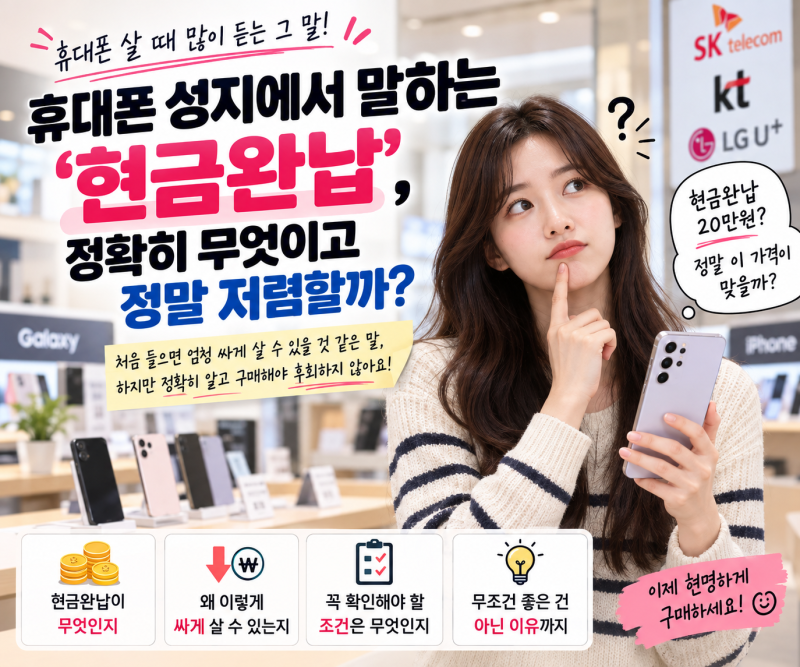 휴대폰 성지에서 말하는 ‘현금완납’, 정확히 무엇이고 정말 저렴할까?