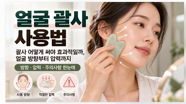 괄사 어떻게 써야 효과적일까, 얼굴 방향부터 압력까지