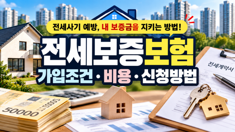 「전세보증보험 가입조건 총정리, 비용부터 신청방법까지」