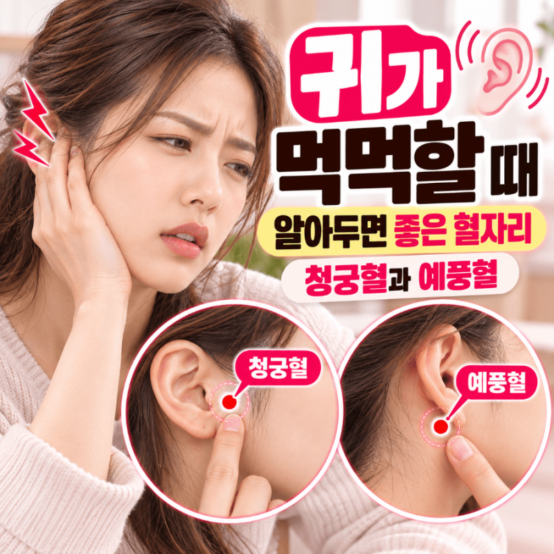 귀가 먹먹할 때 알아두면 좋은 혈자리, 청궁혈과 예풍혈