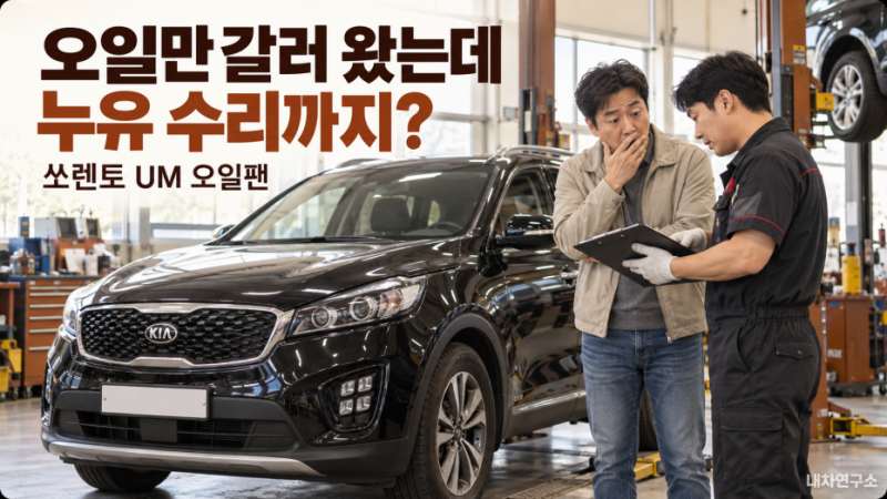 쏘렌토 UM 오일팬 교체비용, 엔진오일만 갈러 갔는데 누유 수리까지…통째로 바꿔야 할까?
